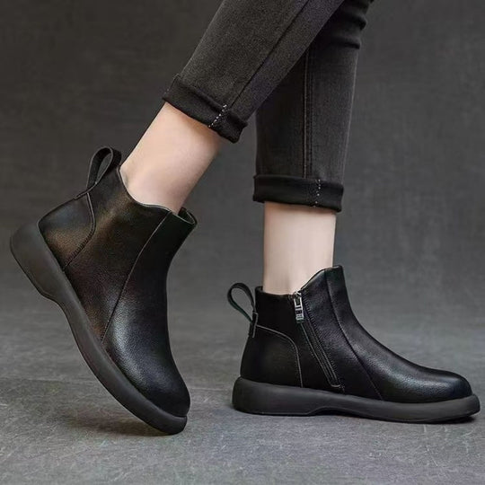 Damen Modische Stiefeletten mit elegantem Reißverschluss und rutschfester Sohle EB