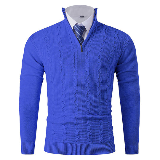 Herren modischer Rollkragenpullover mit strukturiertem Zopfdesign EB