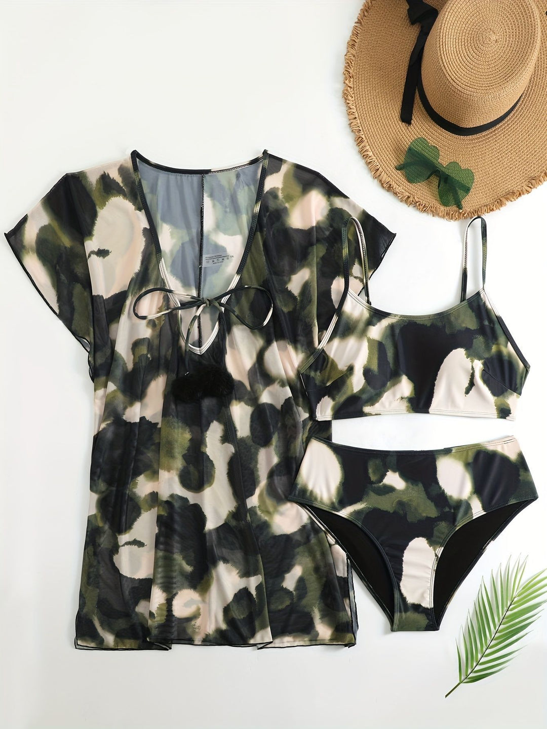 Damen Bademode mit transparentem Kimono EB