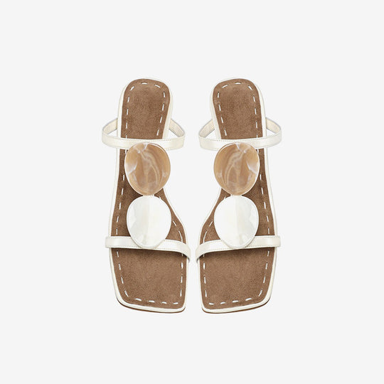 Damen Slingback-Pantoletten mit modischem Steg-Design und komfortablem Blockabsatz EB