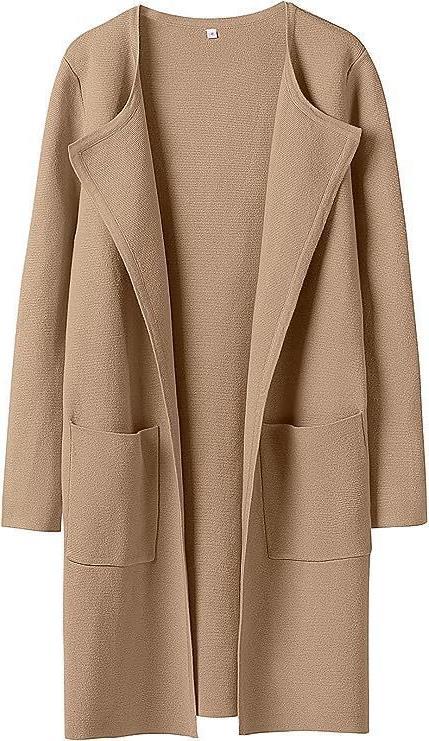 Damen Offener Strickmantel mit Taschen EB