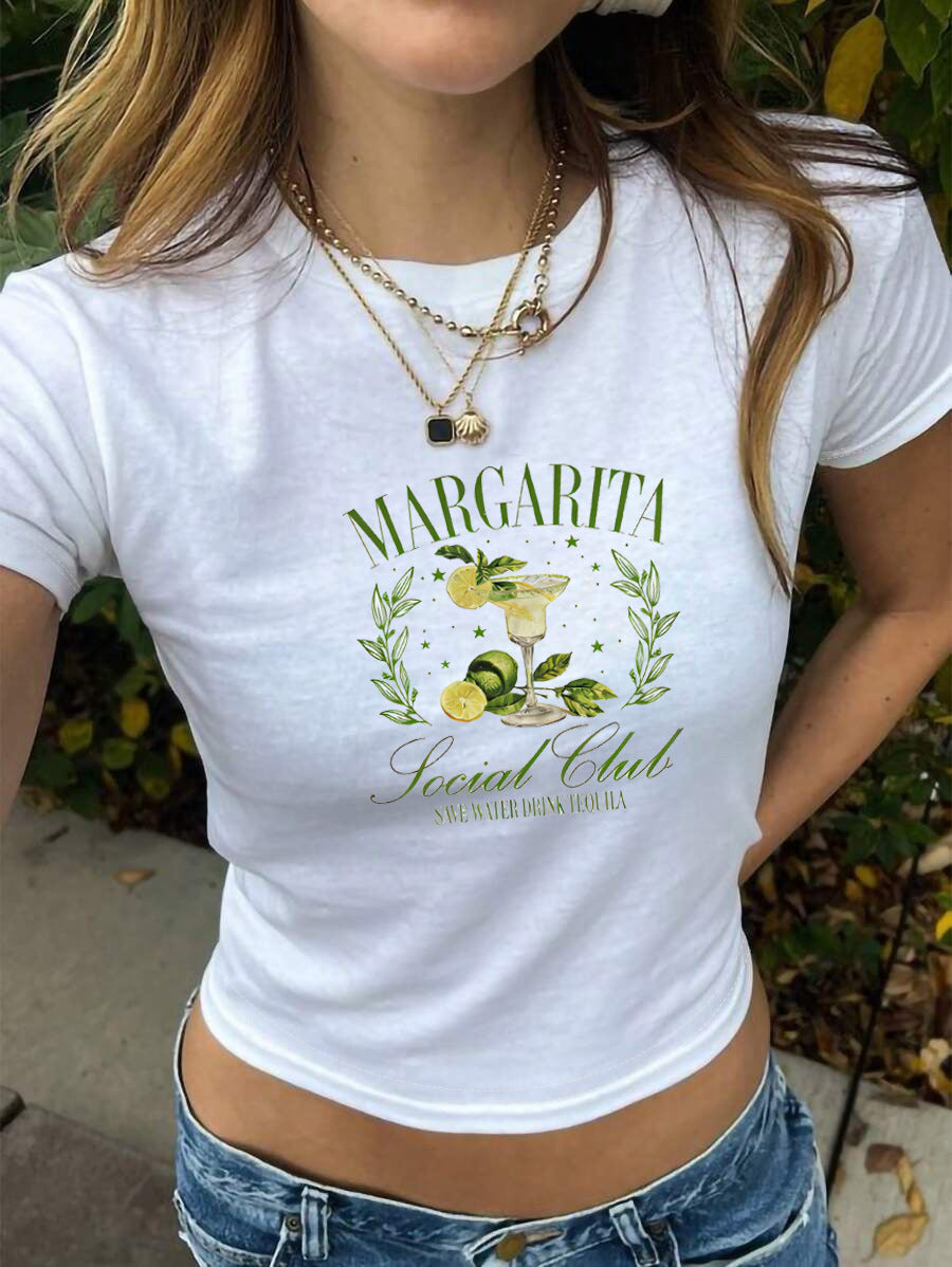 Damen Crop-T-Shirt mit kreativem Bärenmotiv und witzigem Spruch EB