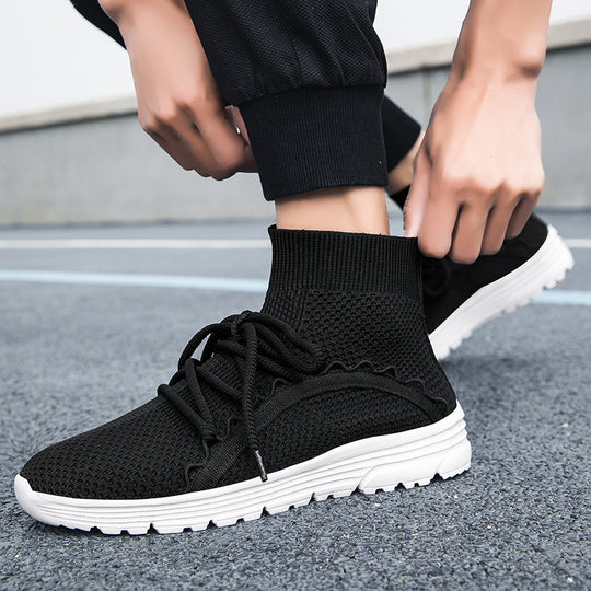 Damen Hochschuh Sneaker mit atmungsaktivem Obermaterial und innovativem Schnürsystem EB