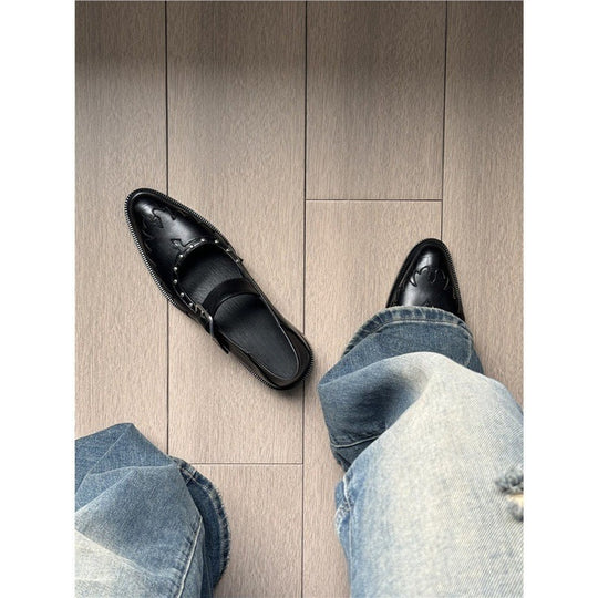 Damen elegante Halbschuhe mit Schnallen und Ziernähten EB