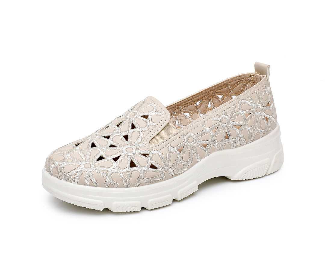 Damen Slip-On Freizeit-Schuhe mit floralem Design EB