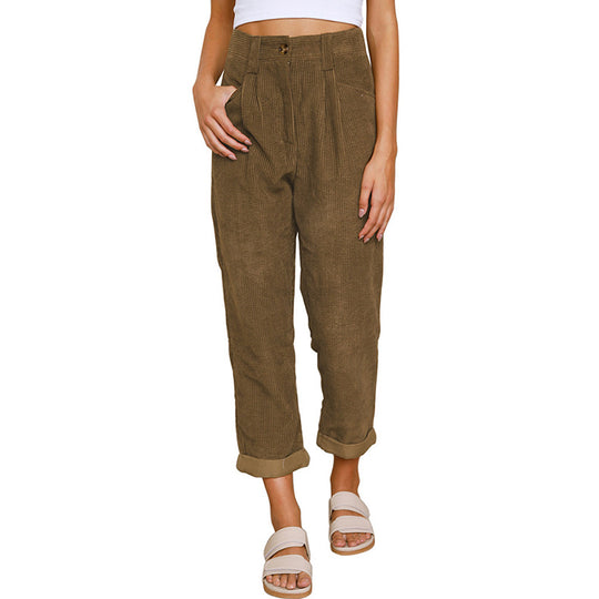 Damen High-Waist Bundfaltenhose EB