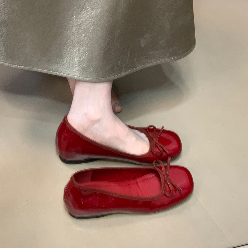 Damen Ballerinas mit dekorativer Schleifenverzierung und bequemer Sohle EB