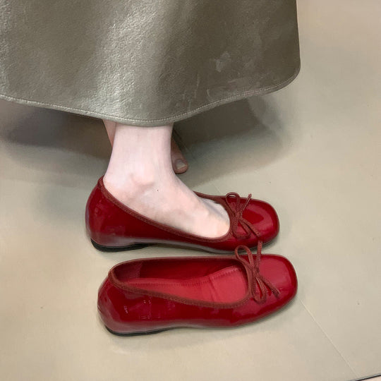 Damen Ballerinas mit dekorativer Schleifenverzierung und bequemer Sohle EB