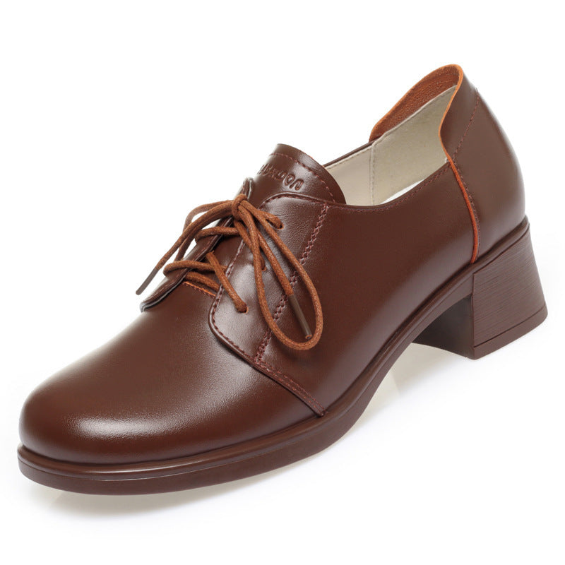 Damen Elegante und bequeme Schnürschuhe mit Blockabsatz EB