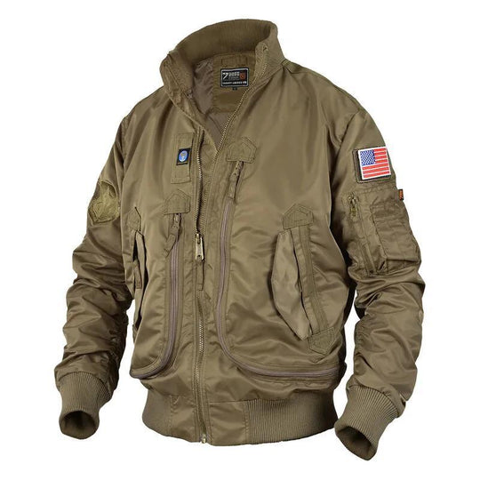 Herren nan klassische Bomberjacke im Fliegerstil mit Thermofutter Utility-Taschen und Rippbündchen EB