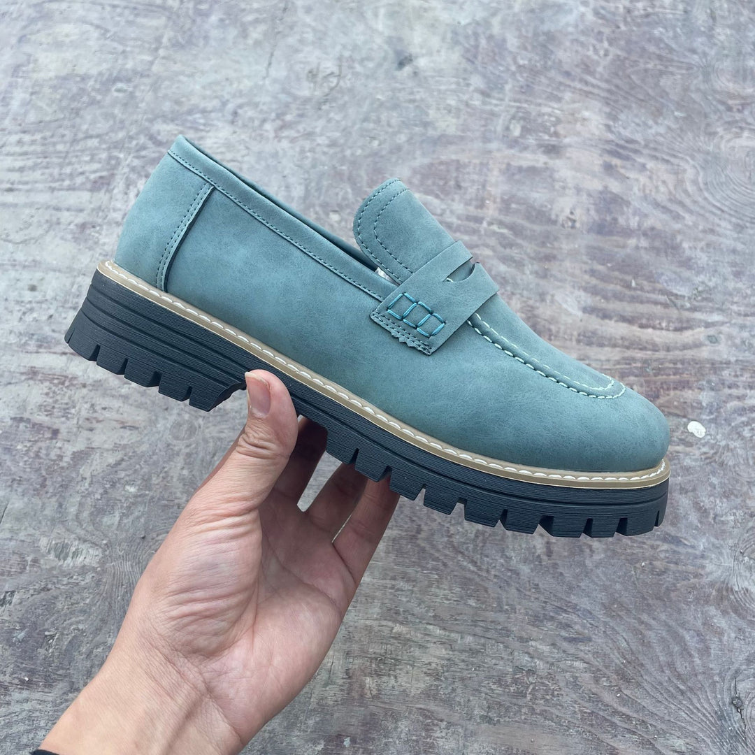 Damen Mokassin-Slipper mit robustem Profil und leerem Obermaterial EB