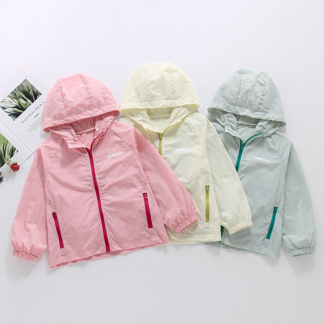Damen nan ultraleichte Kapuzen-Nylonjacke mit UV-Schutz, winddichter Ausstattung und Reißverschlusstaschen R&B
