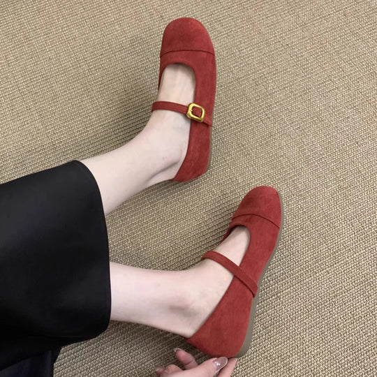 Damen Elegante Mary Jane Ballerinas mit dekorativem Riemchen und hochwertiger Verarbeitung EB