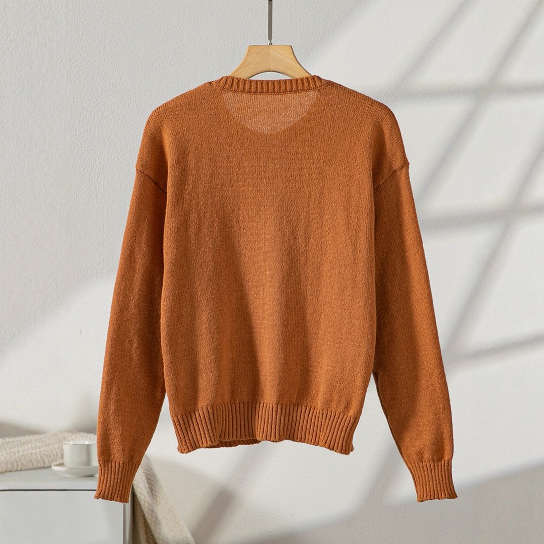 Damen elegante Strickjacke mit Knopfdetails und praktischen Taschen EB