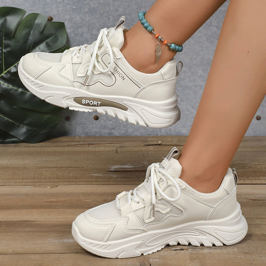 Damen Sportliche Sneakers mit atmungsaktivem Obermaterial und rutschfester Sohle EB