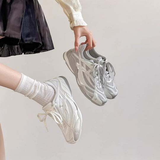 Damen Sportliche Laufschuhe mit atmungsaktivem Mesh-Obermaterial und dämpfendem Fußbett EB