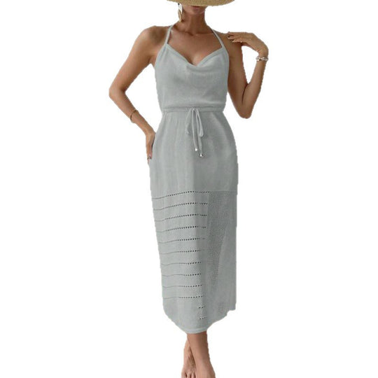 Damen luftiges Strandkleid mit verstellbarem Träger EB
