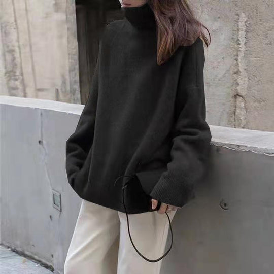 Damen Oversized Rollkragenpullover aus weichem Material EB