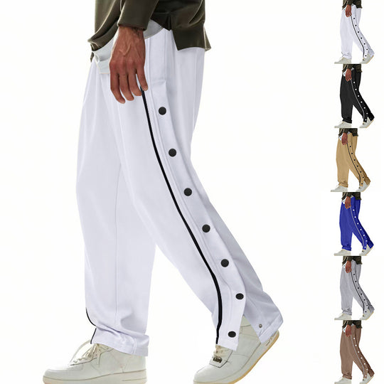 Herren Cargo-Hose mit Druckknopf-Design und seitlichem Reißverschluss EB