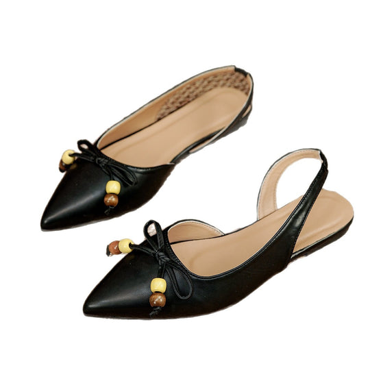 Damen Slingback-Ballerinas mit eleganter Schleifenapplikation und attraktivem Schmuckdetail EB