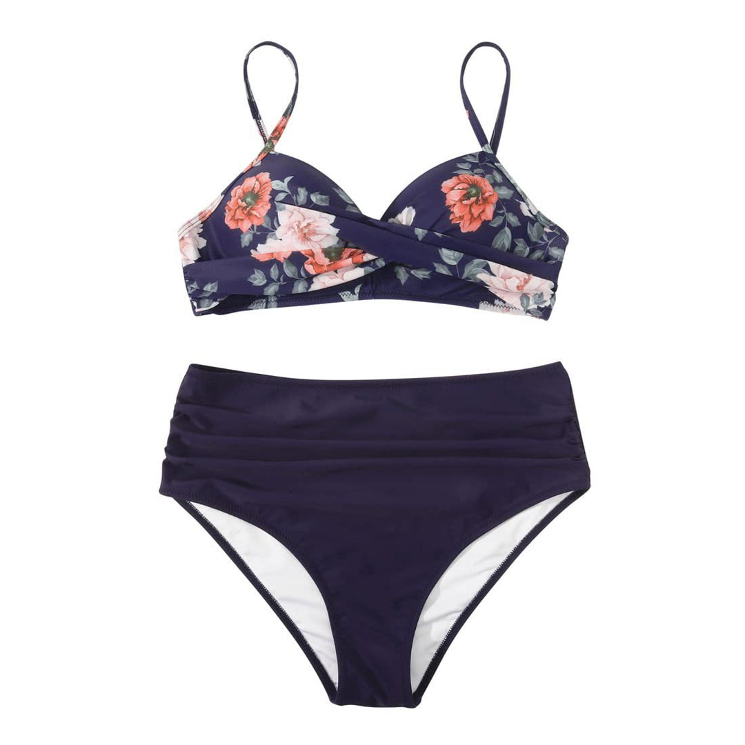 Damen High-Waist Tierdruck-Bikini-Set EB