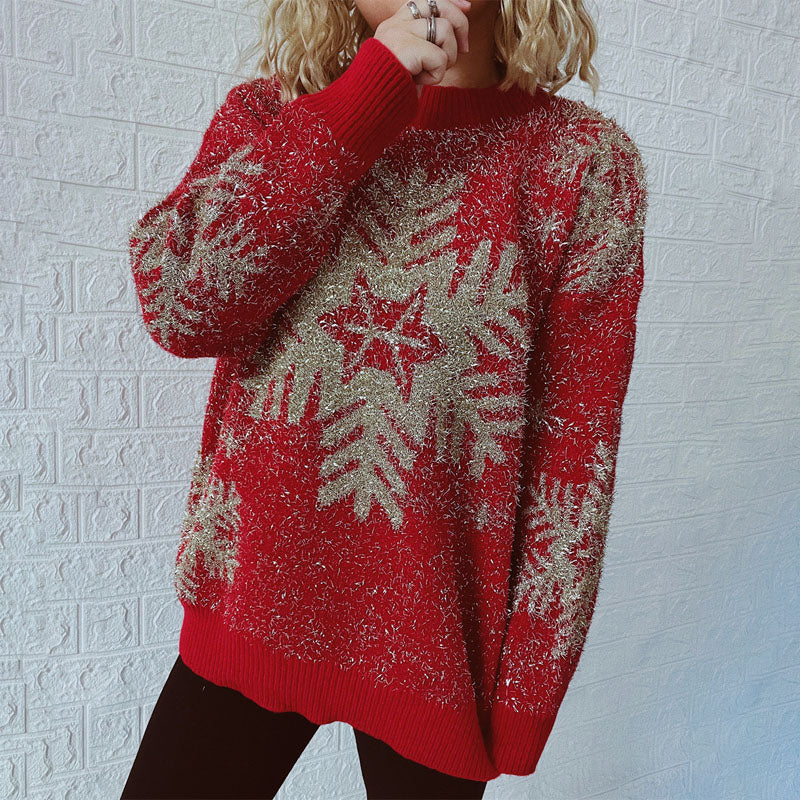 EB | Weihnachtlicher Strickpullover Mit Festlichem Motiv