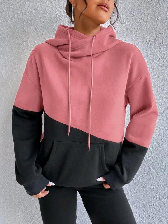 Damen Hoodie mit hochgeschlossenem Kragen EB