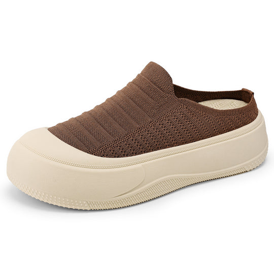 Damen nan gestrickter Slip-On Plateau-Sneaker mit nahtlosem Sockenschaft und robuster Profilsohle EB