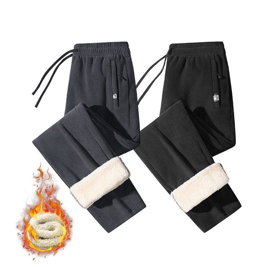 Herren wärmende Microfleece-Hose mit komplettem Sherpa-Innenfutter, elastischem Komfortbund und Reißverschlusstaschen EB