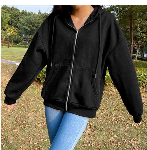 Damen bequeme Kapuzenjacke mit praktischen Taschen und lässigem Schnitt EB