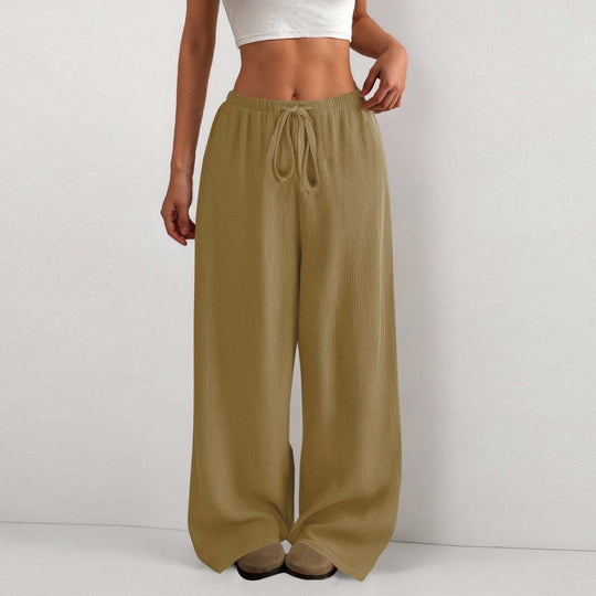 Damen Weite Sommerhose aus leichtem Stoff mit Gummizug EB