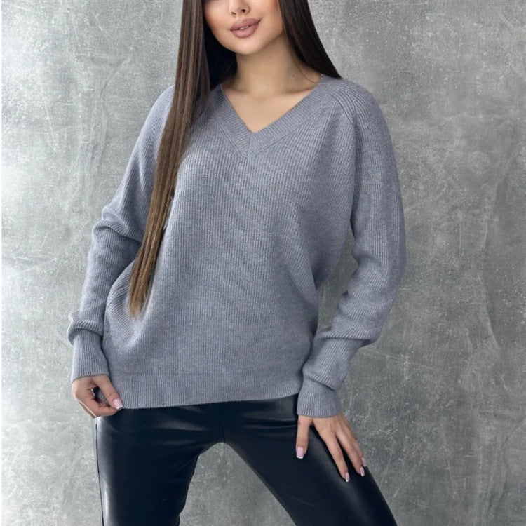 Damen V-Ausschnitt Pullover EB