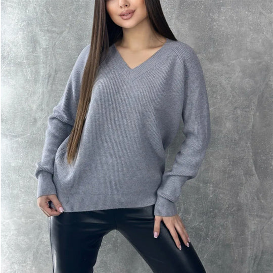 Damen V-Ausschnitt Pullover EB