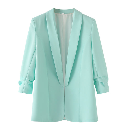 Damen elegante Blazerjacke mit modischem Schnitt und praktischen Taschen EB