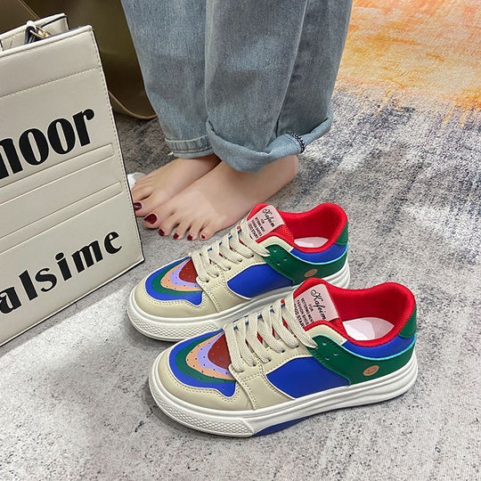 Damen Bunte Lifestyle Sneakers mit einzigartigem Design und gepolsterter Sohle EB