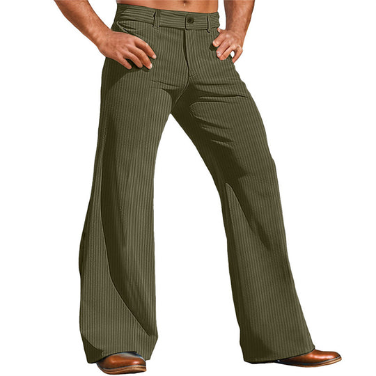 Herren elegante Flared Hose im Vintage-Stil mit Streifenmuster EB