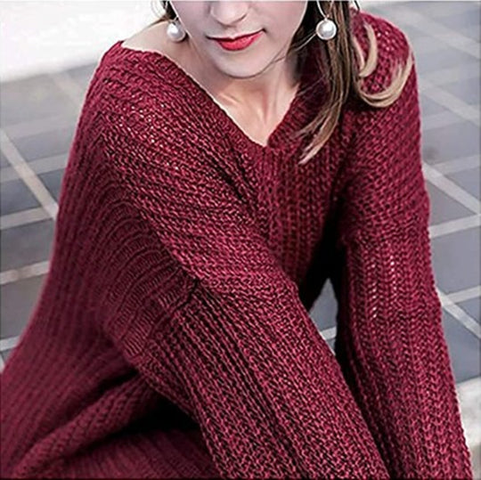 Damen Grobstrickpullover mit weitem Schnitt EB