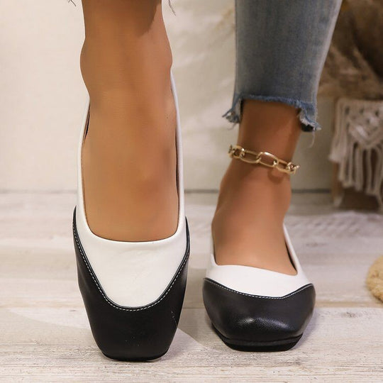 Damen elegante Ballerinas mit klassischem Farbkontrast EB
