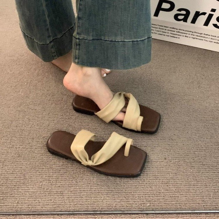Damen Flip-Flops mit eleganter Knotenverzierung EB
