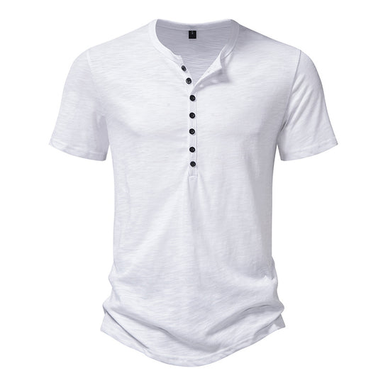 Herren Kurzarm Henley-Shirt mit dekorativer Knopfleiste EB
