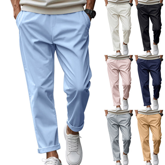 Herren elegante Chino-Hose mit bequemem Bund und modischem Schnitt EB