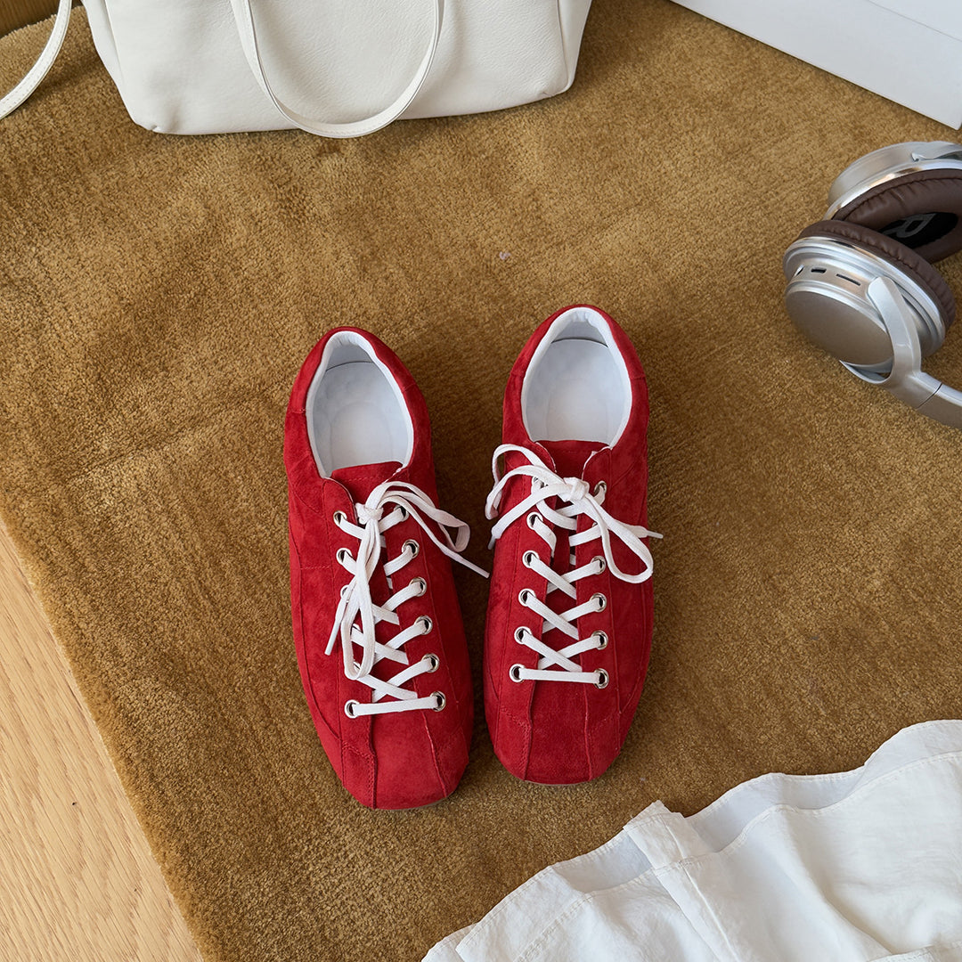 Damen sportliche Wildleder Sneakers im Retro-Design mit hervorragender Dämpfung EB