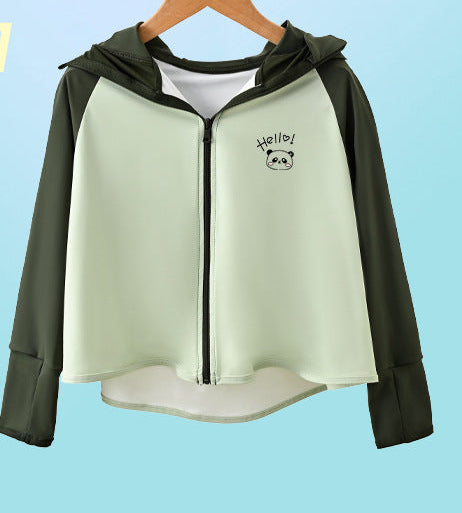 Mädchen funktionale UV-Schutzjacke mit Kapuze EB