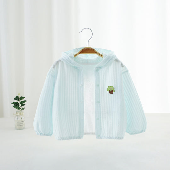 Unisex nan leichte Kapuzen-Windjacke für Kinder mit elastischem Saum und Reißverschluss EB