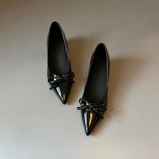 Damen elegante spitze Pumps mit Schleifenakzent EB