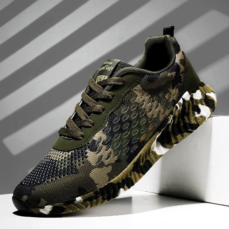 Damen Sportliche Sneaker im Camouflage-Design mit rutschfester Sohle EB