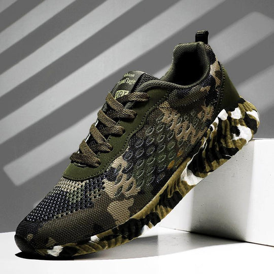 Damen Sportliche Sneaker im Camouflage-Design mit rutschfester Sohle EB