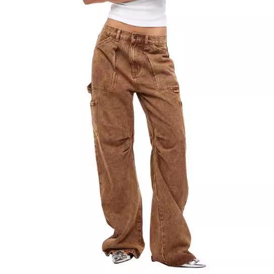 Damen Cargo-Jeans im lässigen Schnitt mit praktischen Taschen EB