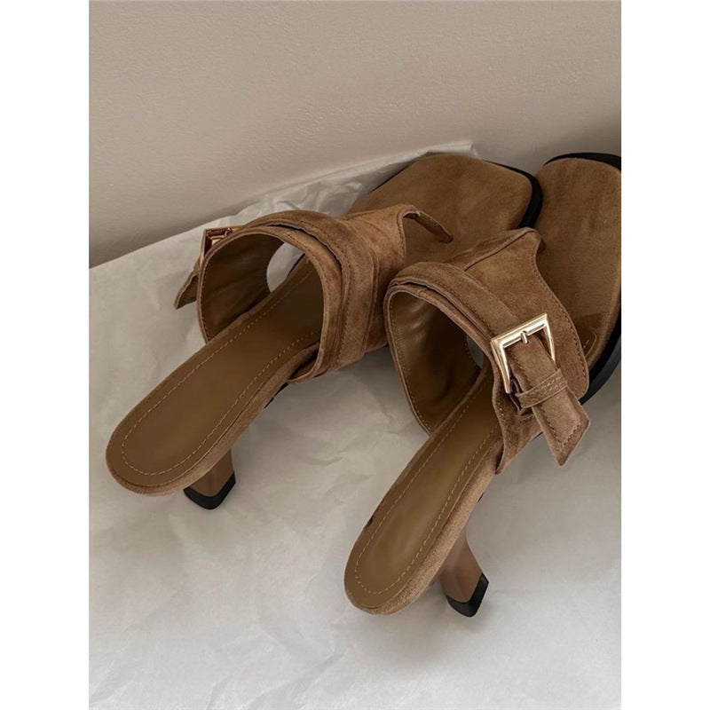 Damen elegante Plateau-Sandalen mit modischen Riemchen EB