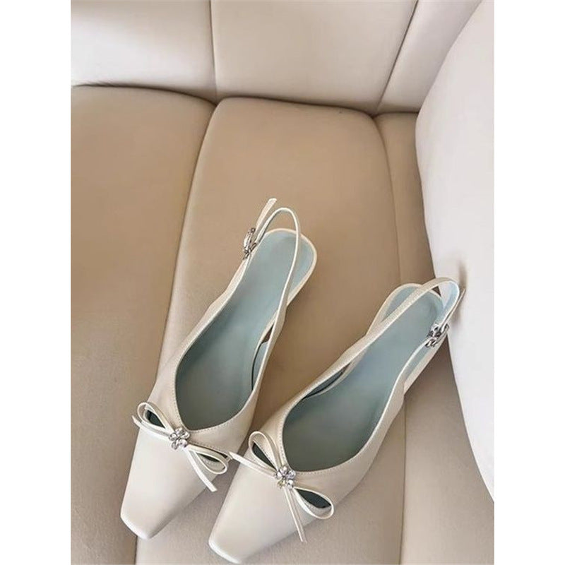 Damen Slingback-Pumps mit funkelnder Schleifenverzierung EB